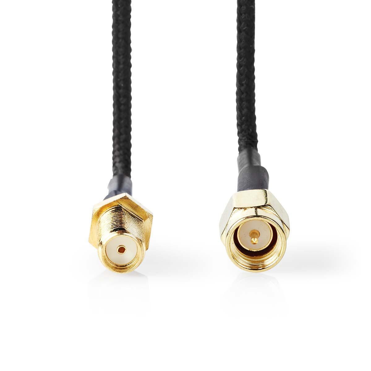 Antennekabel | SMA Female | SMA Male | Verguld | 50 Ohm | Enkelvoudig Afgeschermd | 0.50 m | Rond |