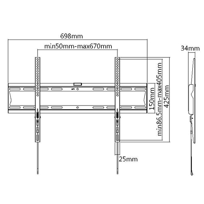 My Wall muurbeugel voor schermen tot 70 inch / vast