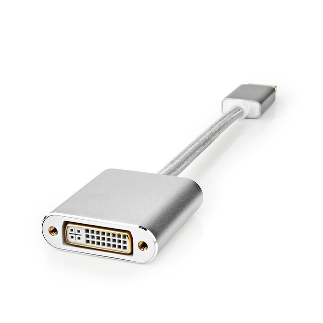 Nedis Premium DisplayPort 1.2 naar DVI adapter (1920 x 1200) / aluminium - 0,20 meter