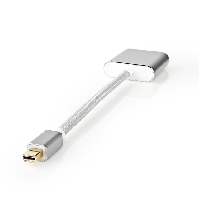 Nedis Premium Mini DisplayPort 1.2 naar DVI adapter (1920 x 1200) / aluminium - 0,20 meter