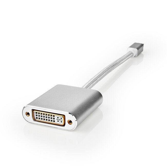 Nedis Premium Mini DisplayPort 1.2 naar DVI adapter (1920 x 1200) / aluminium - 0,20 meter