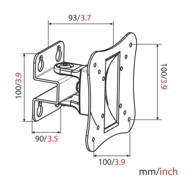 My Wall muurbeugel voor schermen tot 30 inch / full motion (1 draaipunt)