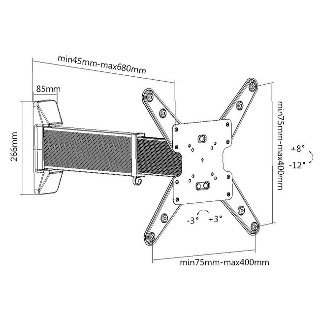 My Wall muurbeugel voor schermen tot 55 inch / full motion (uitschuifbare arm)