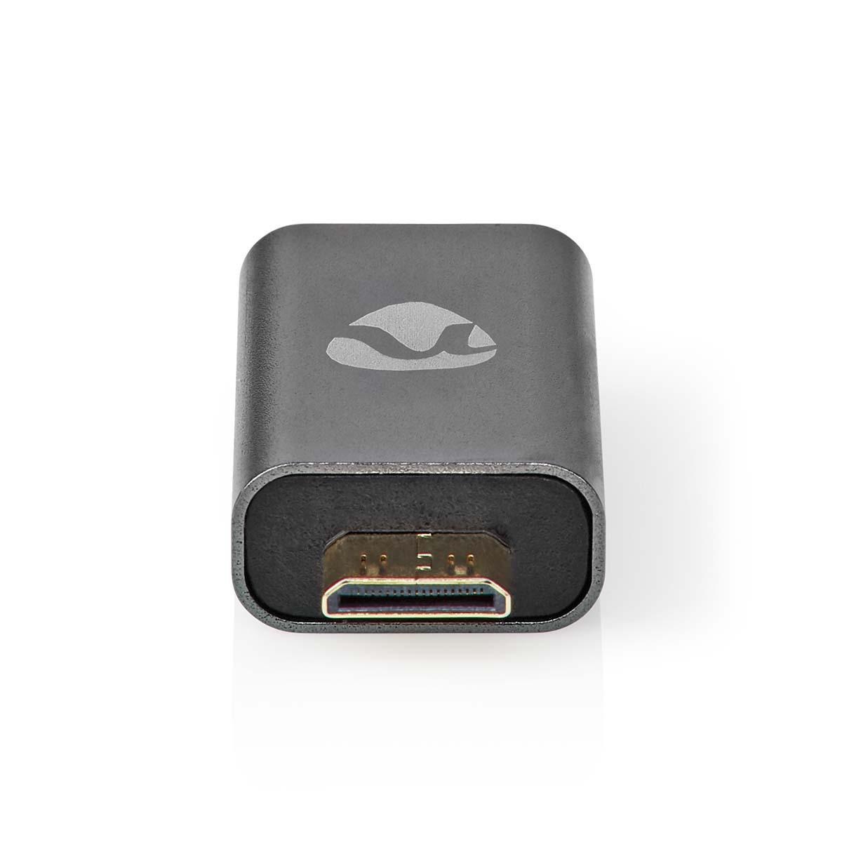Nedis HDMI™-Adapter | HDMI™ Male / HDMI™ Mini-Connector | HDMI™ Female / HDMI™ Output | Verguld | Recht | Aluminium | Grijs | 1 Stuks | Cover Window Box