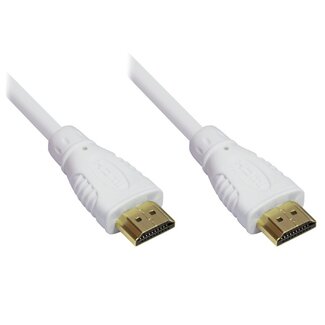 Transmedia HDMI kabel - versie 1.4 (4K 30Hz) - CU koper aders / wit - 0,50 meter