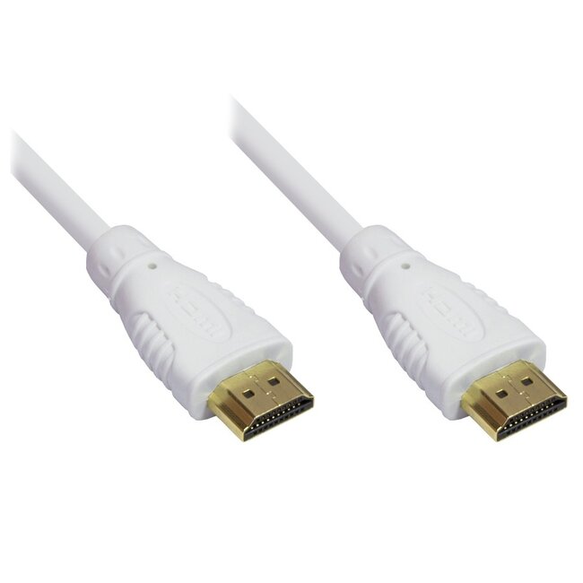 HDMI kabel - versie 1.4 (4K 30Hz) - CU koper aders / wit - 5 meter