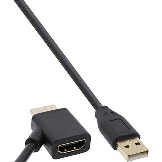 S-Impuls HDMI power injector via USB-A connector - versie 2.0 (4K 60Hz) / zwart - 0,50 meter