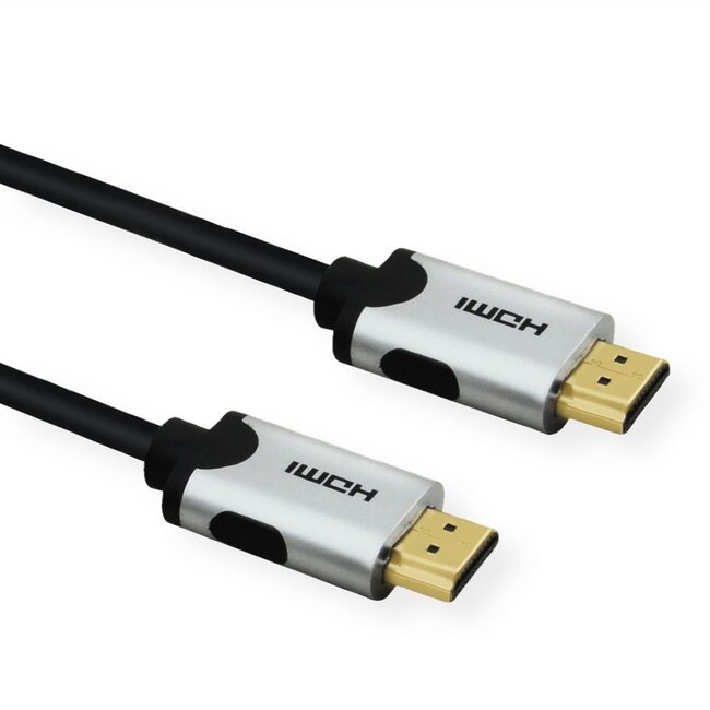 HDMI kabel - versie 2.1 (8K 60Hz + HDR) - metalen connectoren / zwart - 3 meter