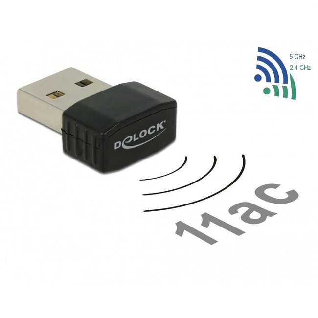 DeLOCK USB-A - WLAN / Wi-Fi dongle - Dual Band AC600 / 600 Mbps