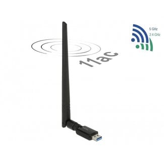 DeLOCK DeLOCK USB-A - WLAN / Wi-Fi dongle met externe antenne - Dual Band AC1200 / 1200 Mbps