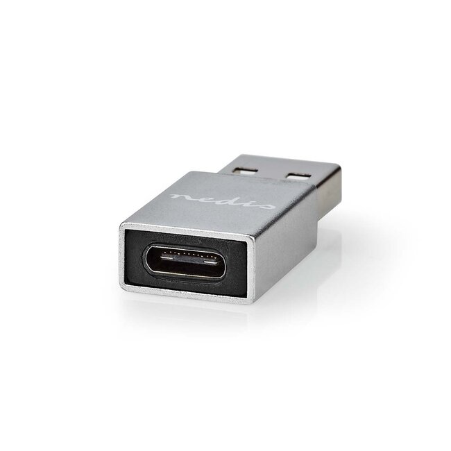 USB-A (m) - USB-C (v) adapter - compact - USB3.0 / zilver