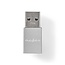 USB-A (m) - USB-C (v) adapter - compact - USB3.0 / zilver