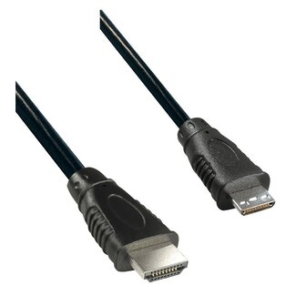 Transmedia Mini HDMI - HDMI kabel - versie 1.4 (4K 30Hz) / zwart - 1 meter