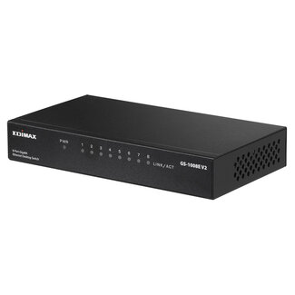 Edimax Edimax GS-1008E V2 Gigabit Ethernet Switch met 8 poorten / zwart