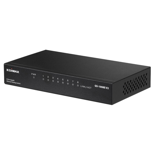 Edimax GS-1008E V2 Gigabit Ethernet Switch met 8 poorten / zwart