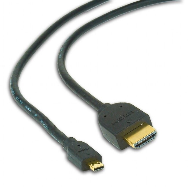 Micro HDMI - HDMI kabel - versie 2.0 (4K 60Hz) - verguld / zwart - 5 meter