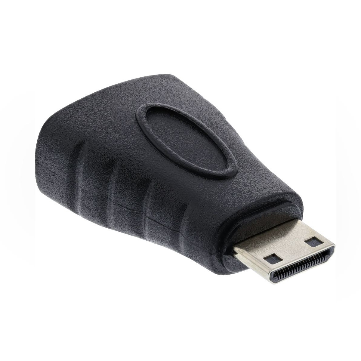 InLine 17690G. Aansluiting 1: HDMI A female, Aansluiting 2: HDMI A, Contact geleider materiaal: Goud. Kleur van het product: Zwart