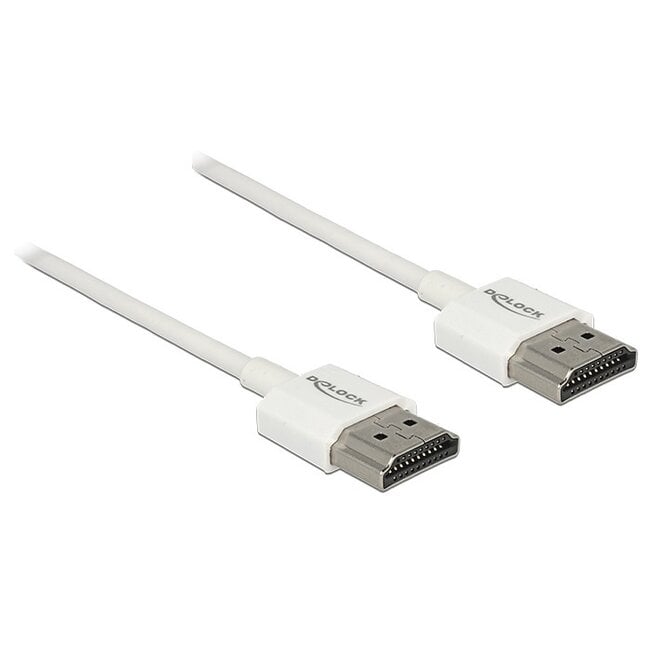 Dunne Premium HDMI kabel - versie 2.0 (4K 60Hz) / wit - 1,5 meter