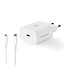 Nedis thuislader met 1 USB-C PD poort en losse 8-pins Lightning - USB-C kabel - 20W / wit - 1 meter