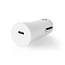 Nedis autolader met 1 USB-C PD poort en losse 8-pins Lightning - USB-C kabel - 20W / wit - 1 meter