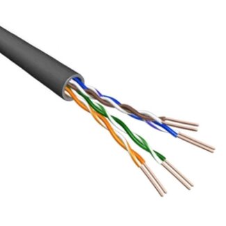 EECONN U/UTP CAT6 Gigabit netwerkkabel met flexibele aders - AWG24 / zwart - 500 meter
