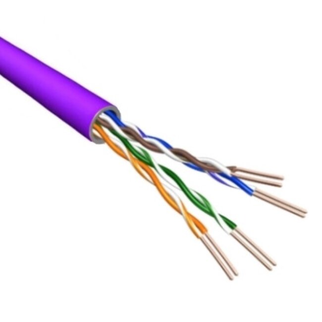 U/UTP CAT6 Gigabit netwerkkabel met flexibele aders - AWG24 - LSZH / paars - 500 meter