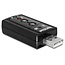 DeLOCK USB-A - 3,5mm Jack / Mini Toslink headset audio adapter / zwart