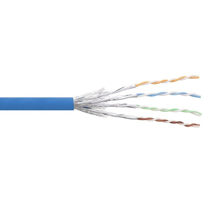 S/FTP CAT6 Gigabit netwerkkabel met flexibele aders - AWG27 / blauw - 100 meter