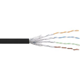 InLine S/FTP CAT6 Gigabit netwerkkabel met flexibele aders - AWG27 / zwart - 100 meter
