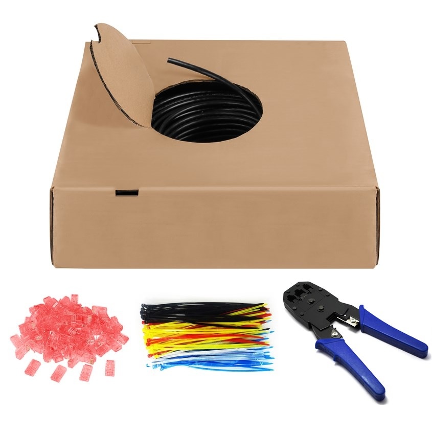 CAT 6 Outdoor netwerkkabelset, U/UTP, zwart