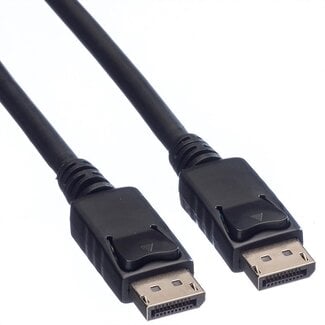 Roline Industriële DisplayPort kabel - versie 1.2 (4K 60Hz) - TPE mantel / zwart - 10 meter