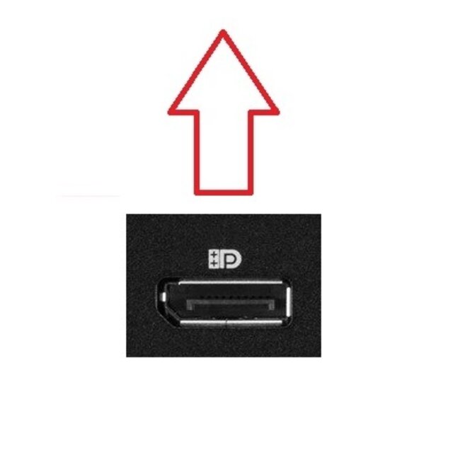 DisplayPort adapter met DP_PWR - 90° haaks naar boven - versie 1.2 (4K 60Hz) / zwart