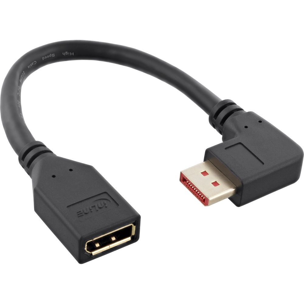 DisplayPort 1.4 Adapter Haaks naar Rechts 0,15 meter Zwart