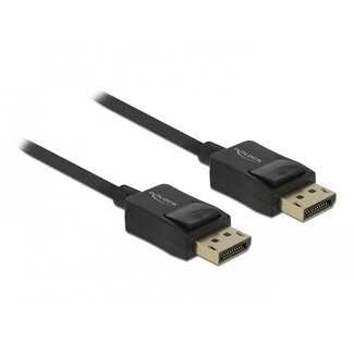 DeLOCK Dunne premium coaxiale DisplayPort kabel kabel - versie 1.4 (5K/8K 60Hz) / zwart - 1 meter