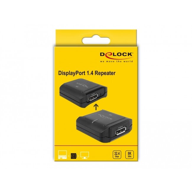 DeLOCK DisplayPort repeater - versie 1.4 (5K/8K 30Hz) - 2m in / 10m uit