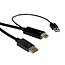 HDMI naar DisplayPort actieve kabel - HDMI 2.0 / DP 1.2 (4K 60Hz) - voeding via USB-A / zwart - 3 meter
