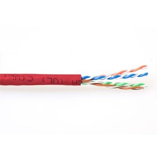 ACT U/UTP CAT6a 10 Gigabit netwerkkabel met flexibele aders - AWG24 - PVC / rood - 305 meter