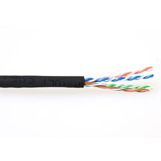 ACT U/UTP CAT6a 10 Gigabit netwerkkabel met flexibele aders - AWG24 - PVC / zwart - 305 meter
