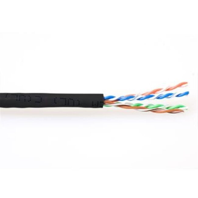 U/UTP CAT6a 10 Gigabit netwerkkabel met flexibele aders - AWG24 - PVC / zwart - 305 meter