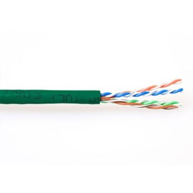 U/UTP CAT6a 10 Gigabit netwerkkabel met flexibele aders - AWG24 - PVC / groen - 305 meter