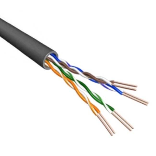 U/UTP CAT6a 10 Gigabit netwerkkabel met flexibele aders - AWG24 - LSZH / zwart - 500 meter