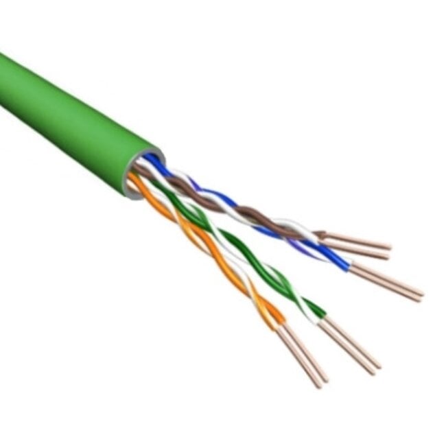 U/UTP CAT6a 10 Gigabit netwerkkabel met flexibele aders - AWG24 - LSZH / groen - 500 meter