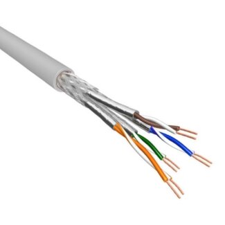 EECONN S/FTP CAT6a 10 Gigabit netwerkkabel met flexibele aders - AWG26 - LSZH / grijs - 500 meter