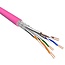 S/FTP CAT6a 10 Gigabit netwerkkabel met flexibele aders - AWG26 - LSZH / roze - 500 meter