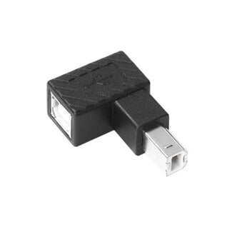 Coretek USB-B naar USB-B adapter - haaks naar beneden - USB2.0 / zwart