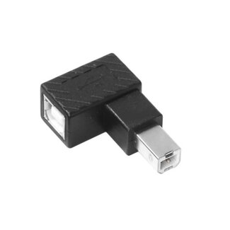 Coretek USB-B naar USB-B adapter - haaks naar links - USB2.0 / zwart