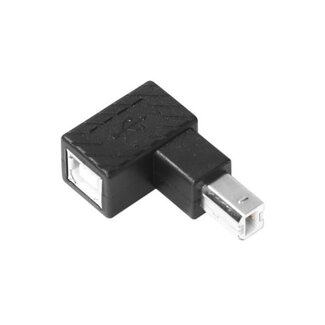 Coretek USB-B naar USB-B adapter - haaks naar boven - USB2.0 / zwart