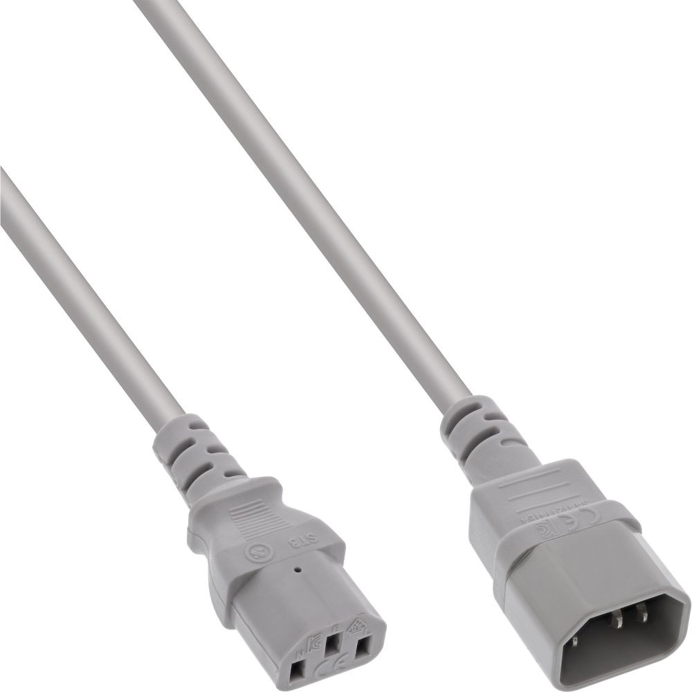 C13 - C14 stroomkabel voor UPS/PDU - 3x 0,75mm / grijs - 0,50 meter