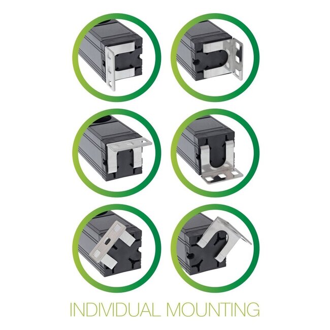 InLine 19'' stekkerdoos - CEE 7/7 - 6x CEE 7/3 - met schakelaar / extra montage-opties / zwart - 2 meter