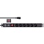 InLine 19'' stekkerdoos - IEC C14 - 6x CEE 7/3 - met overspanningsbeveiliging en schakelaar / zwart - 2 meter